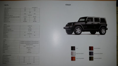Swedish 2010 Jeep Wrangler catalogue