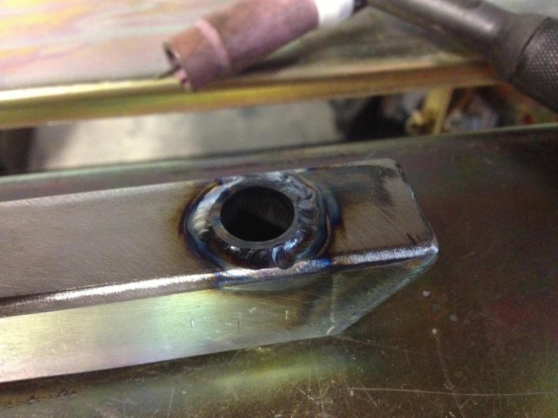 Hinge tubes welded in place