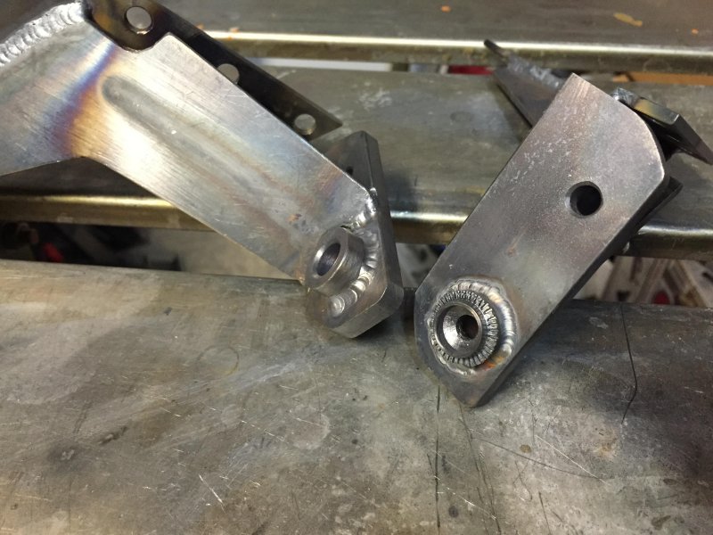 Spindles welded to brackets