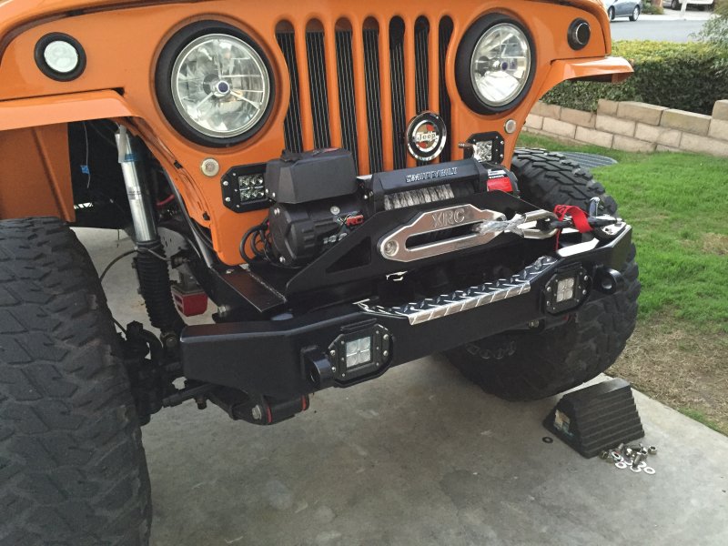 Another angle of the winch bumper mounted