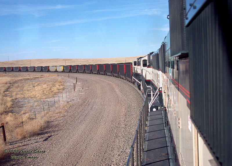 BNSF 9459 East Looking Back MP 416 On Crawford Hill, NE