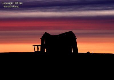 Old House And Sunset