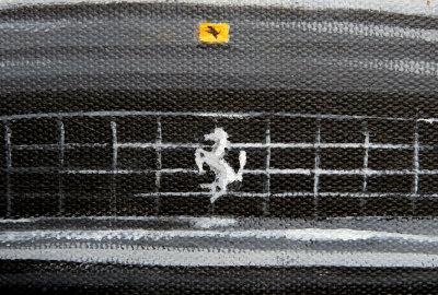 Black and White Ferrari