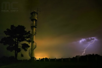 Lightning and tower
