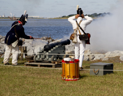 Canon Firing at Fort Jackson, Savannah GA