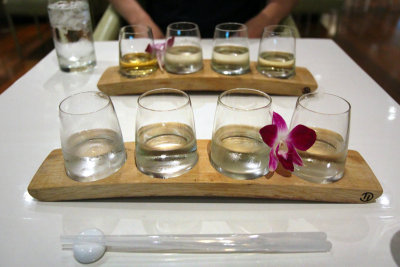A flight of sake at Morimoto's
