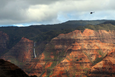 Helicopter over Waimea Canyon