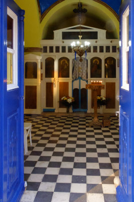 Inside a small church
