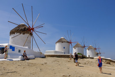 Cool beach with five windmills