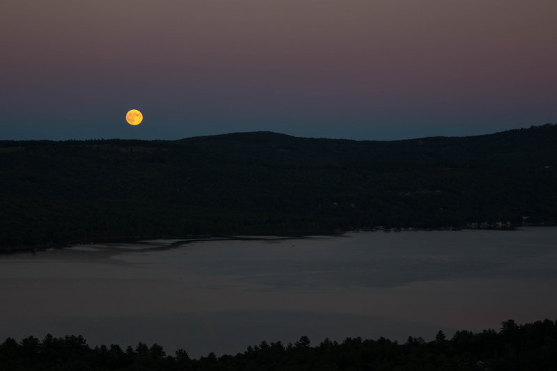 Moon Rise Over Newfound Lake, NH, 9/27/2015