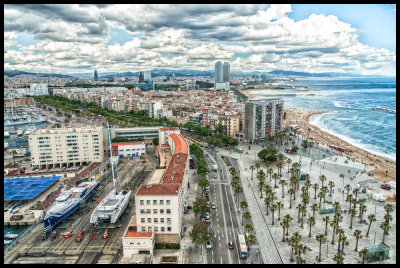 View from Torre de St. Sebastia, La Barceloneta