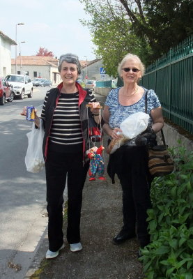 Nan and Helen with treasures from the brocante.