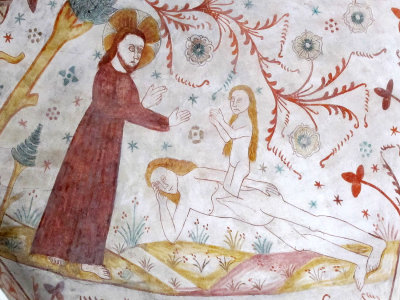 Elmelunde kirke, island Mn, Danmark. fresco 15th century