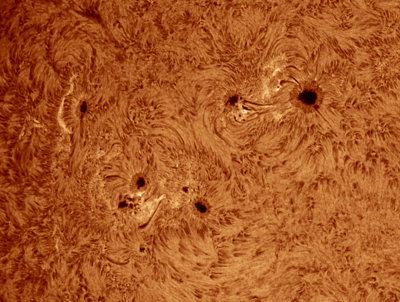 Sun 9 May 2014 Sunspots AR12055-57