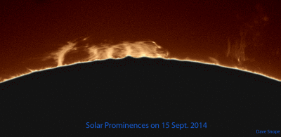 Solar Prominences Time Lapse 15 Sept. 2014