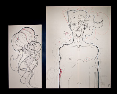 Dessins sur toile par Mat Dubé / Drawings on canvas by Mat Dubé