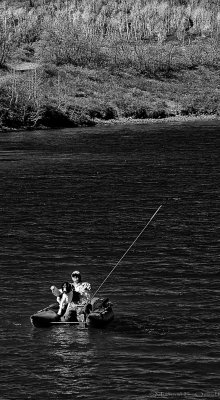 Man & Dog Fishing at Kolob Reservoir