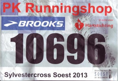 33ste Sylvestercross 2013, 1000ste hardloopwedstrijd Hans