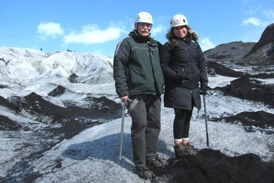 Equipped with glacier gear.