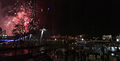 Fireworks Over The Thames In London for New Year 2016 Celebration.