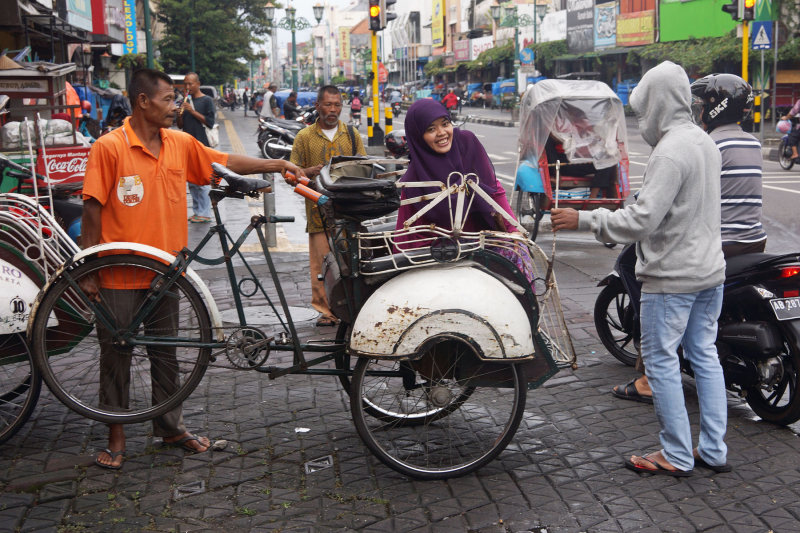 Becak, Along Malioboro Street