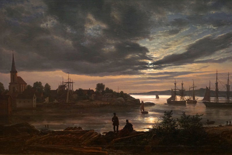 Larvik By Moonlight, Johan Christian Dahl
