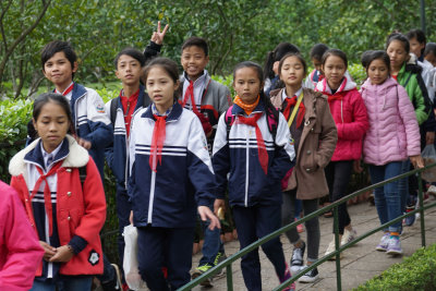 Students visiting Ho Chi Minh's Residence
