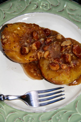Grilled Peaches with Lemon Caramel Almond