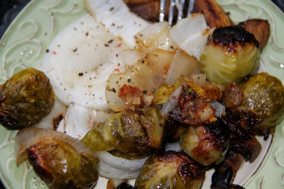 Roasted and Grilled Veggies with Lamb