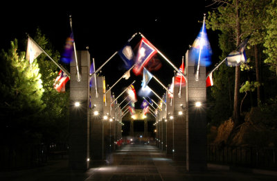 Mount Rushmore Walkway at Night