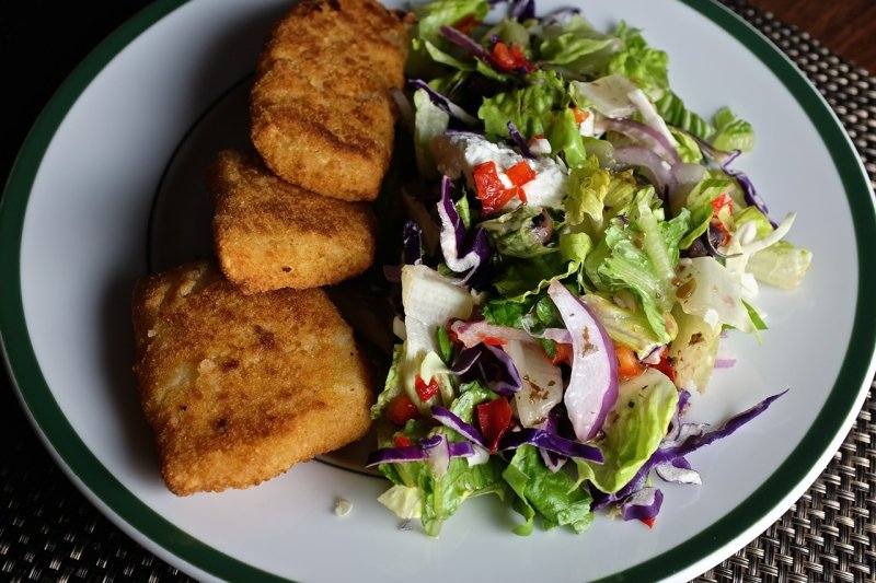 Cod and Greek Salad