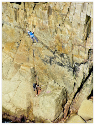 Climbing Lundy IMG_3515 ArchZawnArea Headline E1 5b 20130905