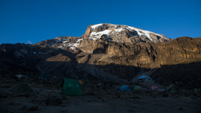 Barranco camp and the summit.