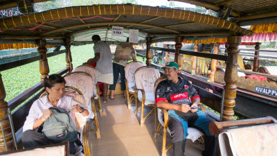 In Alleppey, we chartered a boat to see the backwaters