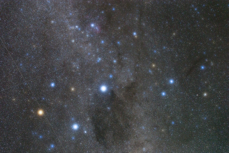 Satellite trails - a cross across the Cross