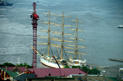 Tall ship in port