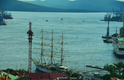 Tall ship in port