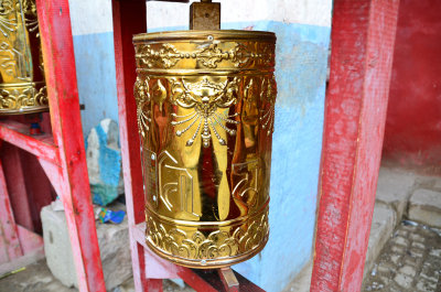 Ornate prayer wheel