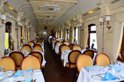 Dining carriage on the Trans Siberian