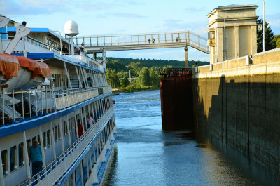 Passing through the lock