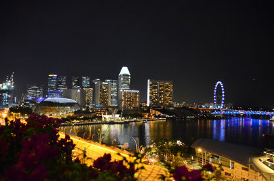 Singaport at night - views from our hotel room