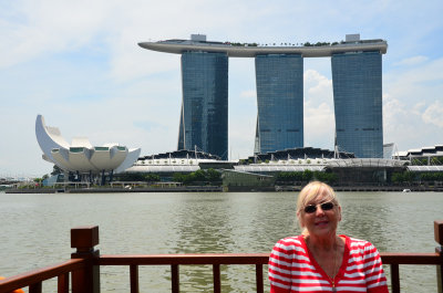Playing tourist in front of the Marina Bay Sands Hotel-Casino