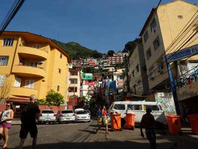 Looking at the favela Santa Marta at the top of the hill