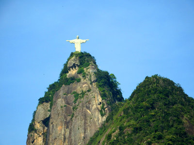 This statue of Jesus stands some 38 meters tall atop the Corcovado mountain overlooking Rio de Janeiro