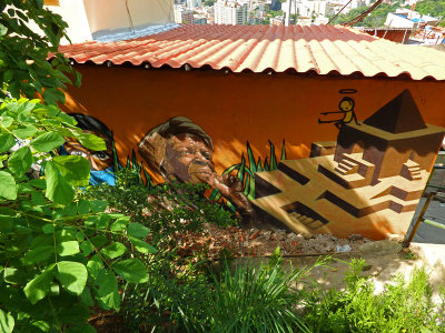 Artwork on the buildings in the favela