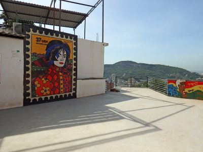A memorial to Michael Jackson because he visited the favela a few years ago
