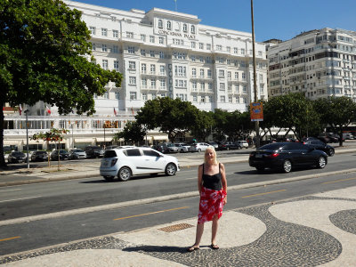 Posing outside the Copacabana Palace Hotel our home for a few days