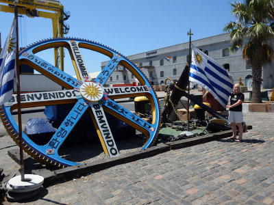 Playing tourist with the Uruguay flag 5 February, 2016