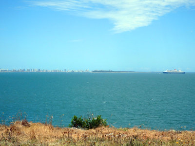 View of the Queen Mary 2 from Casapueblo