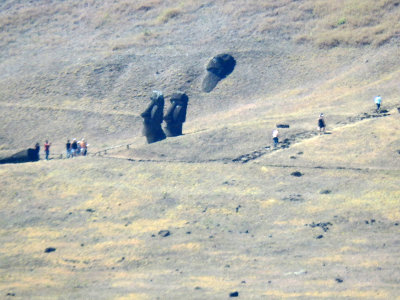 Monumental statues called moai